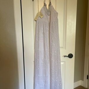 NWT SOLITAIRE White Beaded Crochet Dress